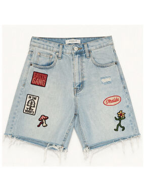 PacSun Light Wash Denim Bermuda Jorts Baggy Y2K